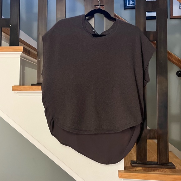 Gray/brown Vince Cashmere Dolman Sweater, short sleeve - Picture 1 of 4